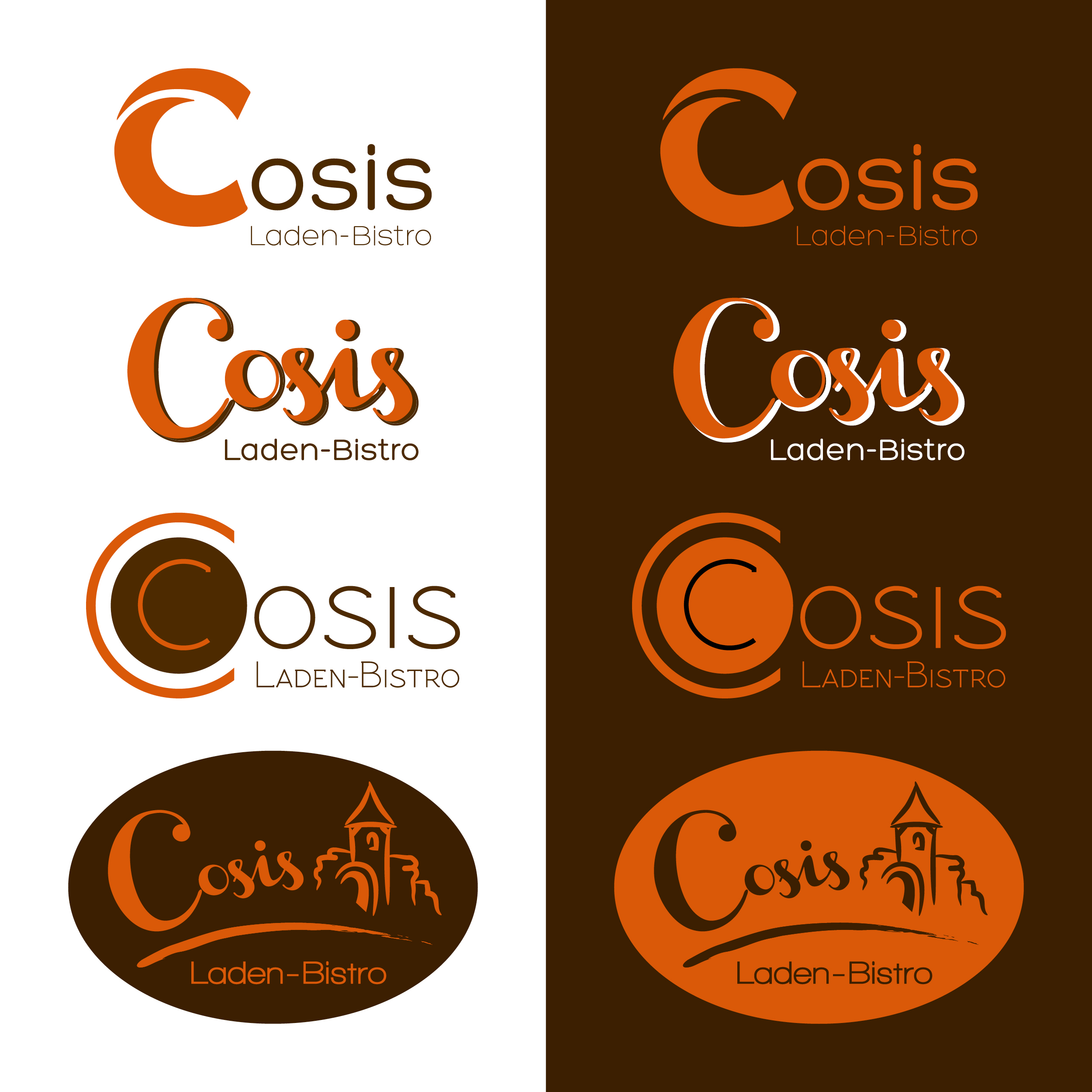 Logoentwürfe für ein Ladenbistro